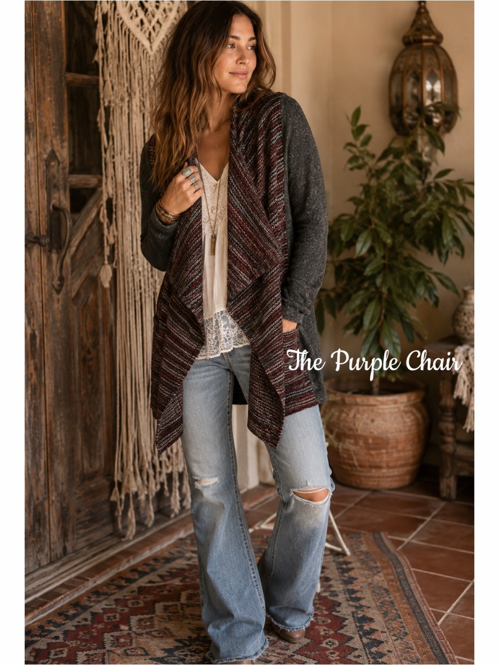 LUCKY BRAND Long Sleeve Brushed Knit Wool Blend Sweater Cardigan M